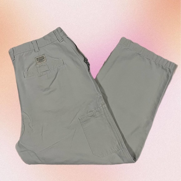 Columbia Other - Columbia 40x30 Cream Cargo Utility Work Hiking GorpCore Pants with Zipper Pocket